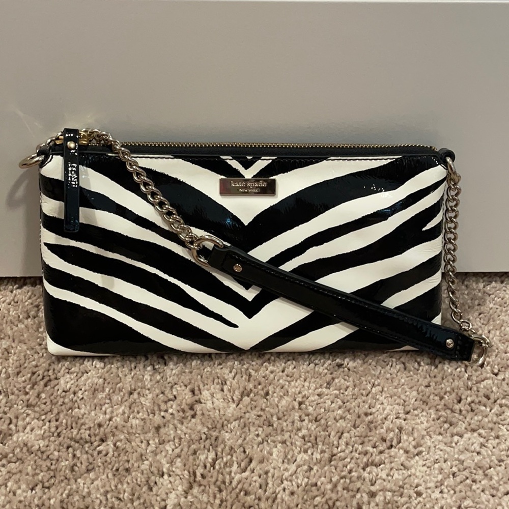 Kate Spade patent leather zebra handbag